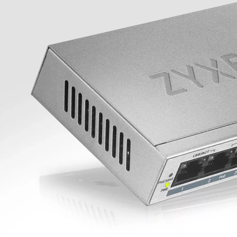 Zyxel GS1005HP Gigabit Ethernet não gerido (10/100/1000) Power over Ethernet (PoE) prateado