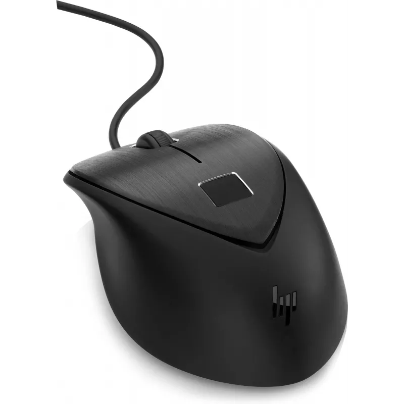 Rato com leitor de impressões digitais HP, para ambas as mãos, USB Type-A, preto