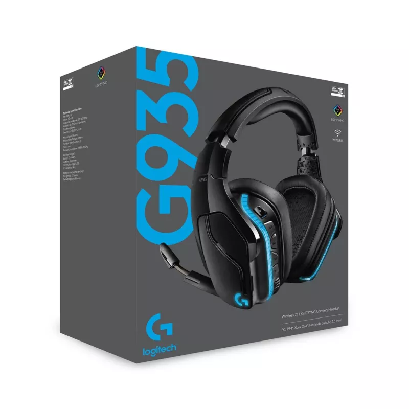 Headset gaming LOGITECH G935 Wireless 7.1 Surround Sound Lightsync – 2,4 GHz