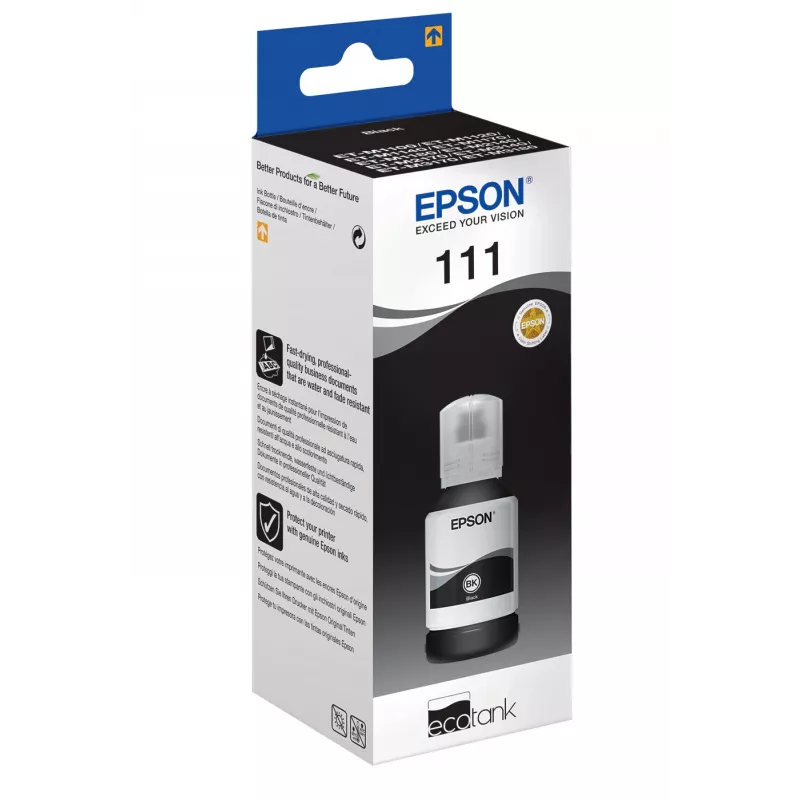 Frasco de tinta preta pigmentada Epson 111 EcoTank