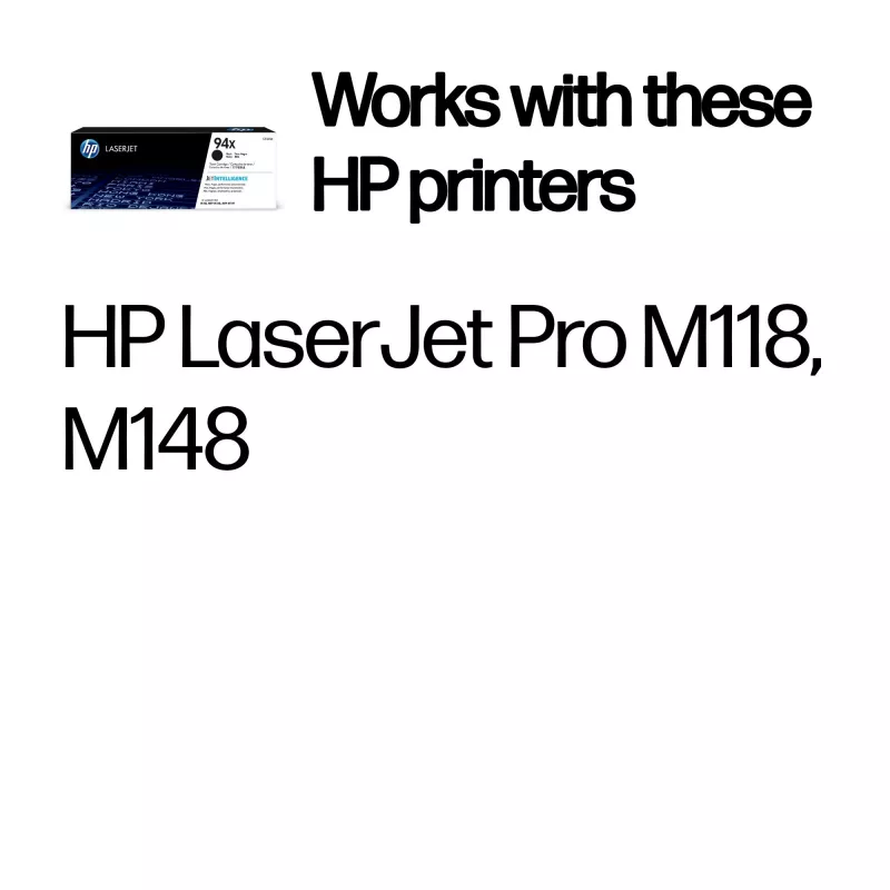 Cartucho de toner HP 94X High Yield preto Original LaserJet, 2800 páginas, preto, 1 unidade