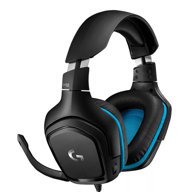 Headset gaming LOGITECH G432 - USB / 3.5mm - 7.1 Surround - azul