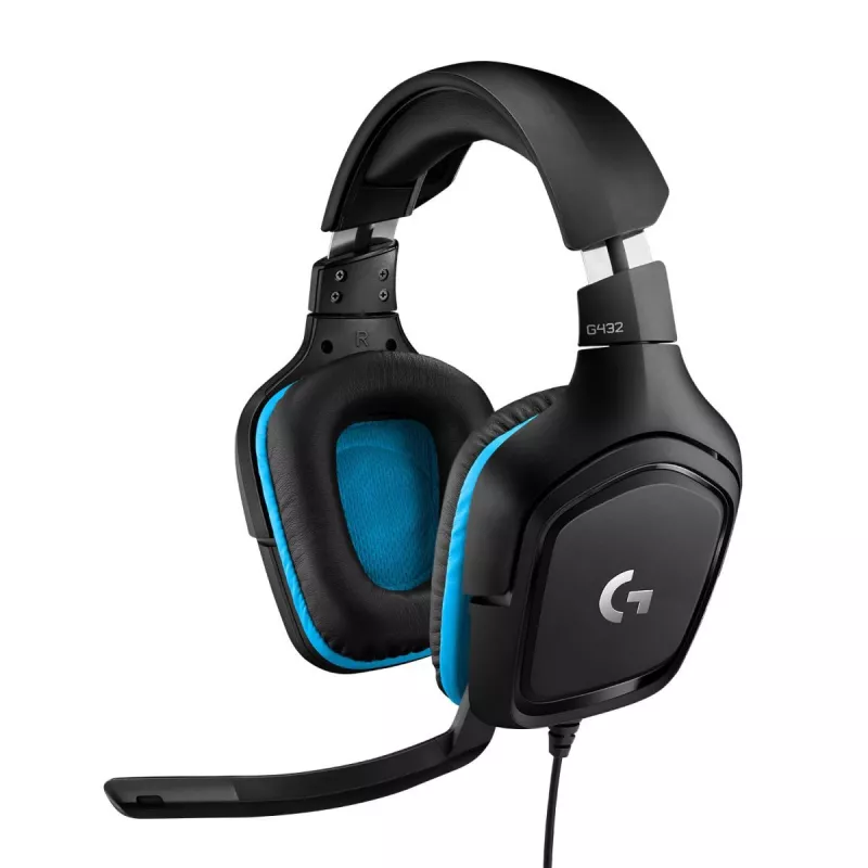 Headset gaming LOGITECH G432 - USB / 3.5mm - 7.1 Surround - azul