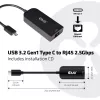 Adaptador CLUB3D USB 3.2 Gen1 Type-C para RJ45 2.5Gbps