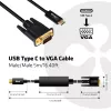 Cabo USB Type C para VGA ativo M/M CLUB3D CAC-1512 5m