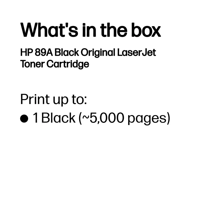 Cartucho de toner HP 89A Original LaserJet, Preto