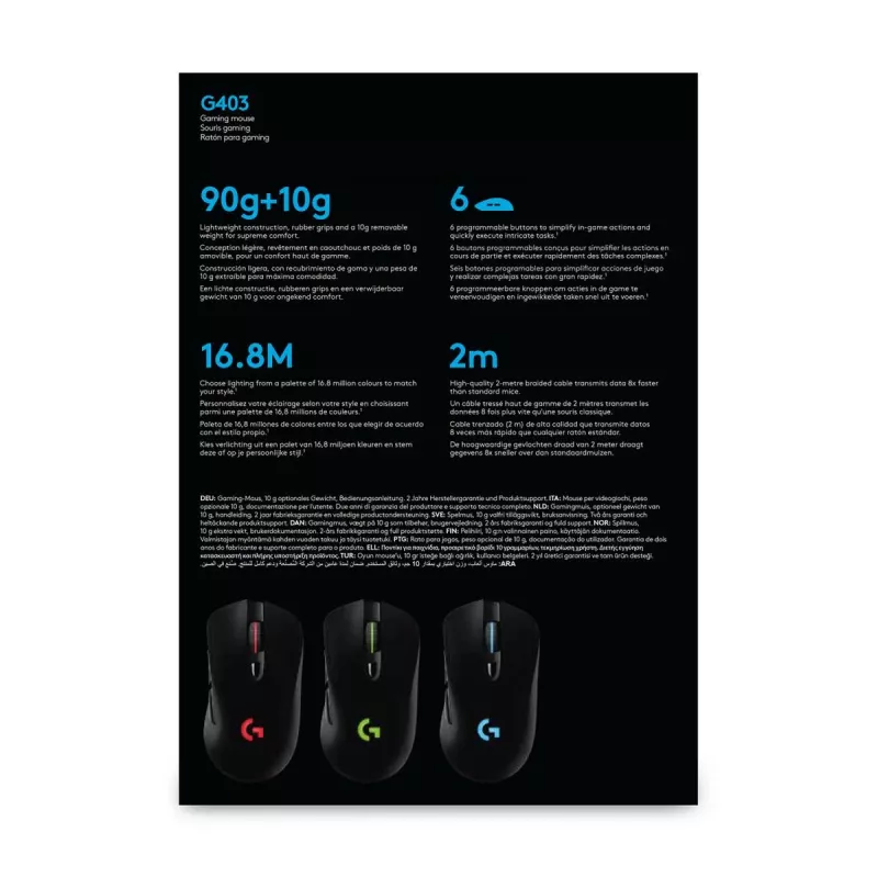 Rato gaming LOGITECH G403 Hero USB Preto EWR2