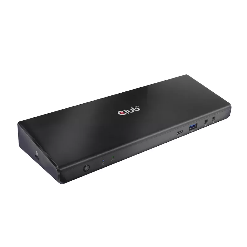 CLUB3D CSV-1562 é uma docking station universal de carregamento USB3.2 Gen1 Type-C Triple 4K30Hz e certificada DisplayLink®. A docking station universal de carregamento
