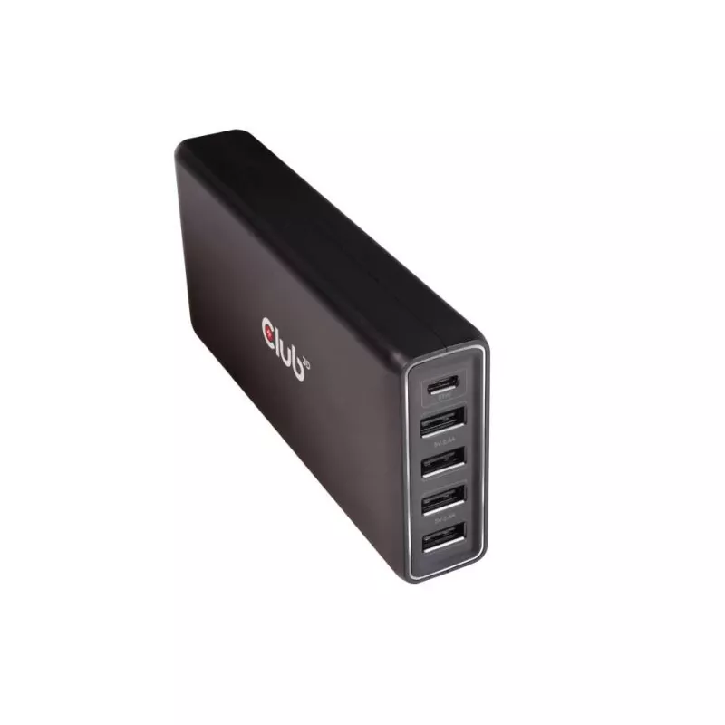 Carregador CLUB3D USB Tipo A e C, 5 portas até 111 W