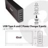 Carregador CLUB3D USB Tipo A e C, 5 portas até 111 W