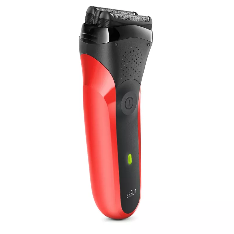 Máquina de barbear de lâmina Braun Series 3 300s com aparador preto, vermelho