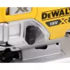 Serra de recortes DeWALT DCS334NT-XJ sem fios 18V, curso 2,6 cm, profundidade de corte madeira 135 mm, inclinação 0–45°, punho superior, punho macio