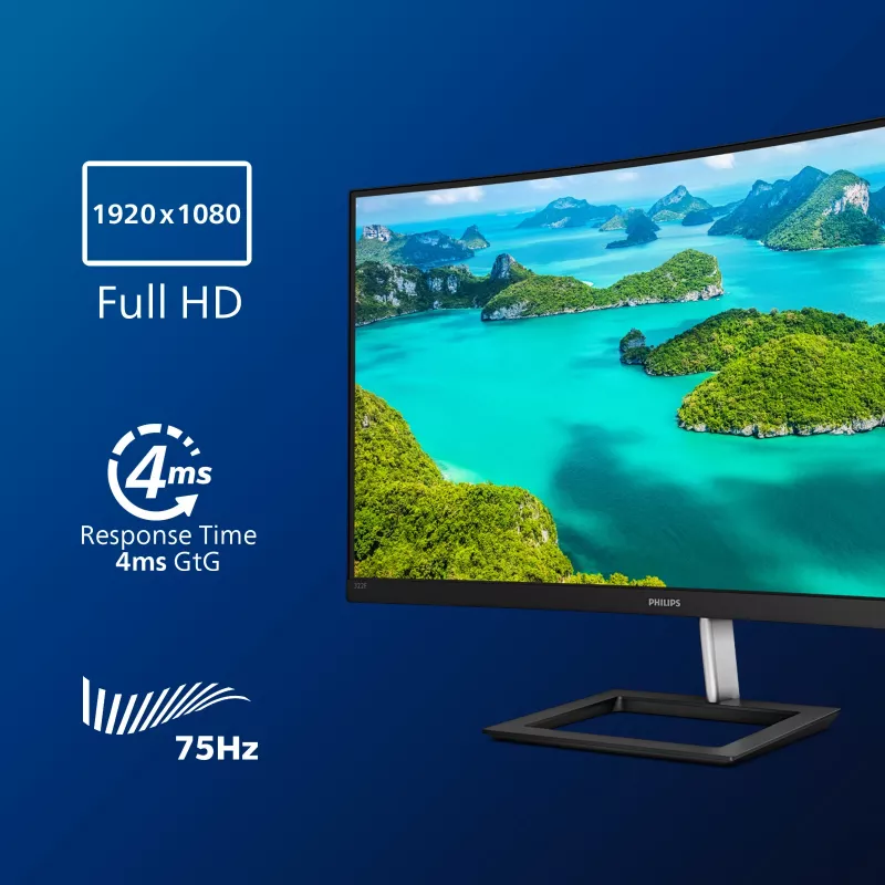Monitor de computador Philips E Line 322E1C/00 80 cm (31,5 polegadas) 1920 x 1080 Pixel Full HD LCD Preto