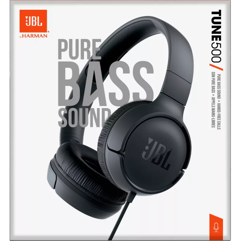 JBL Tune 500 PRETO, Com fios, 20 - 20000 Hz, Chamadas/Música, 148 g, Headset, Preto