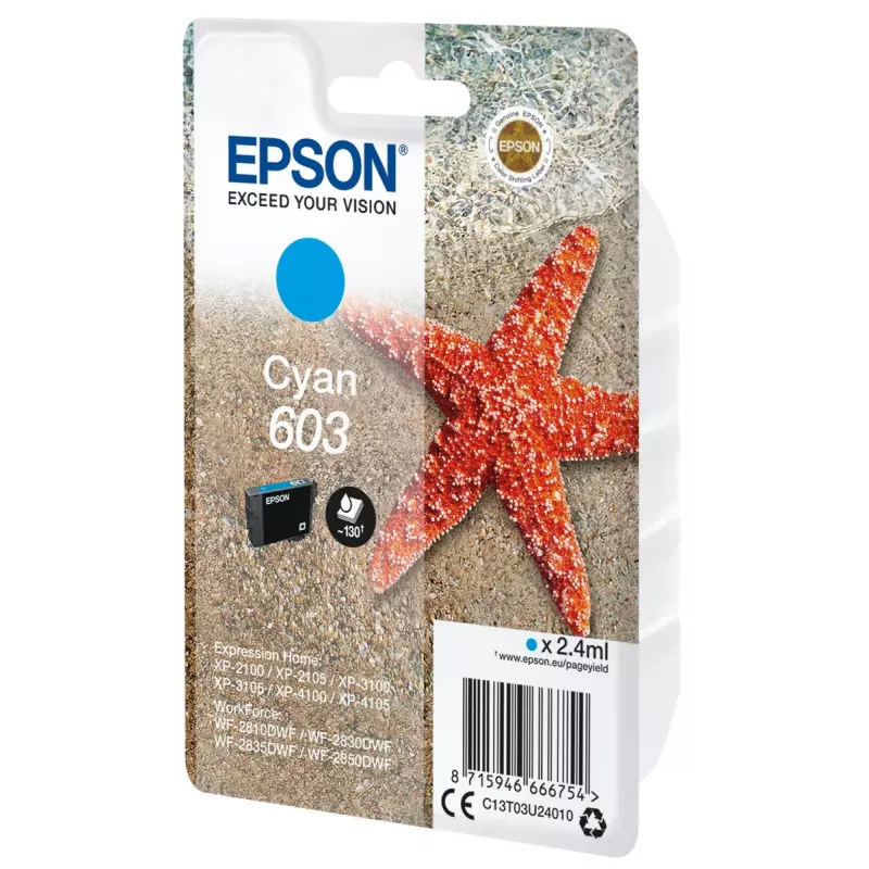 Epson C13T03U24010 Tinteiro 1 unid. Original Alcance Standard Ciano
