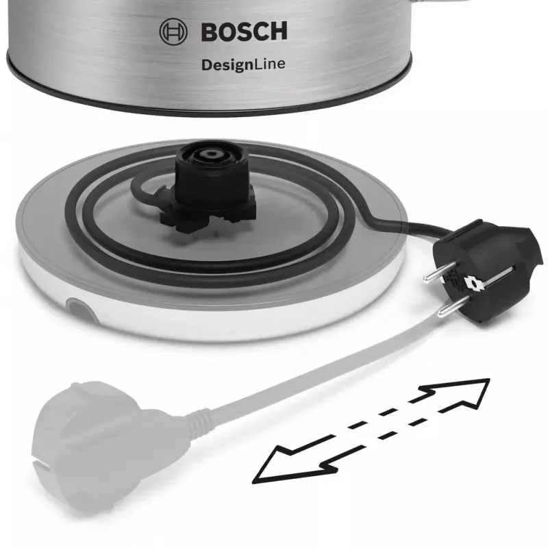 Chaleira Bosch TWK4P440 1,7 L 2400 W Preto, Aço inoxidável