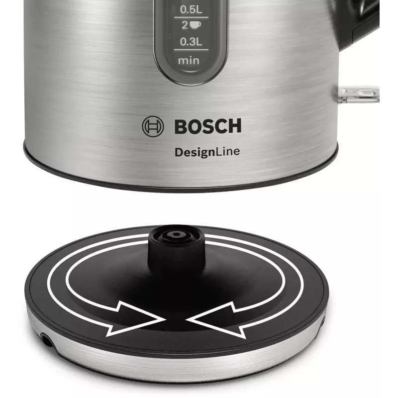Chaleira Bosch TWK4P440 1,7 L 2400 W Preto, Aço inoxidável