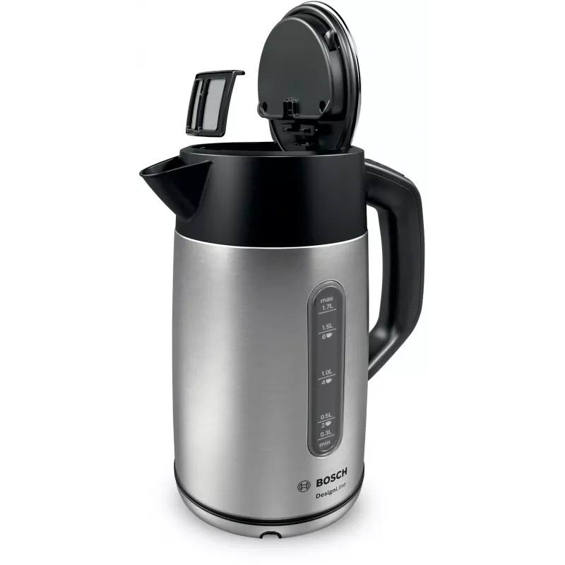 Chaleira Bosch TWK4P440 1,7 L 2400 W Preto, Aço inoxidável
