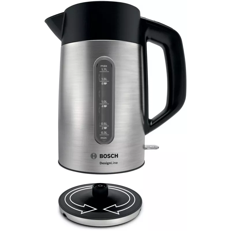 Chaleira Bosch TWK4P440 1,7 L 2400 W Preto, Aço inoxidável