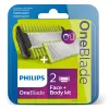 Lâmina de barbear Philips Norelco OneBlade QP620/50 Lâminas de substituição, Preto, pack de 2