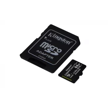 Kingston Technology Canvas Select 64GB microSDXC Plus 100R A1 C10 cartão + ADP
