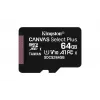 Kingston Technology Canvas Select 64GB microSDXC Plus 100R A1 C10 cartão + ADP