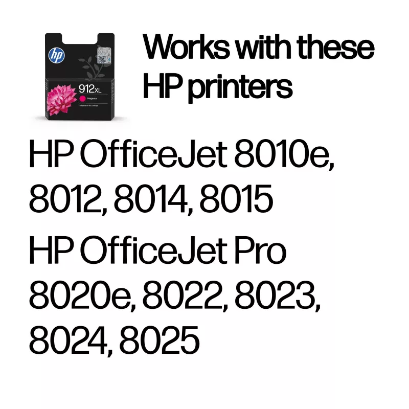 HP 912XL Cartucho de tinta original de alto rendimento, magenta