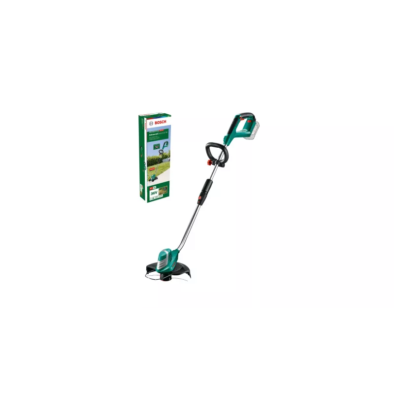 Bosch AdvancedGrassCut 36 aparador de relva a bateria, 36 V, 30 cm, fio de nylon, haste telescópica, punho auxiliar ajustável, 2,9 kg, sem bateria e carregador, verde/preto