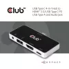 CLUB3D Hub USB Type C 4-em-1 para HDMI™ 4K60Hz USB Type C PD / USB Type A / entrada de áudio