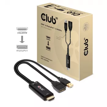 CLUB3D CAC-1331 adaptador de cabo de vídeo 0,25 m HDMI DisplayPort preto