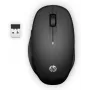 Rato HP Dual Mode Black 300, destro, ótico, RF sem fios, 3600 DPI, preto