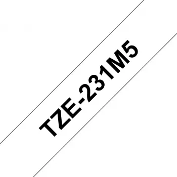 Fita de rotulagem Brother TZE-231M5 preto sobre branco