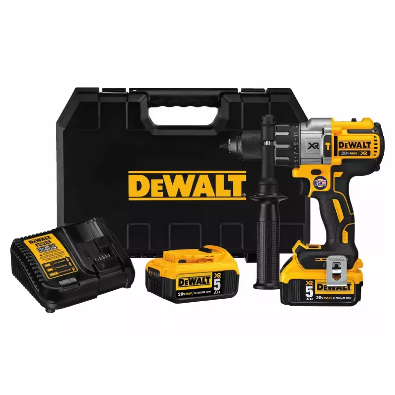 Parafusadeira com percussão DeWalt DCD996P2 18V Li-Ion 5Ah mandril de aperto rápido 3 velocidades, 95 Nm, 2,1 kg, perfuração com percussão