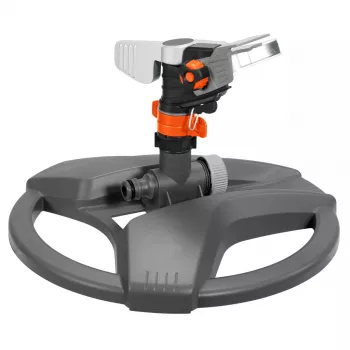 Aspersor circular e setorial de impulso Gardena Premium com patins