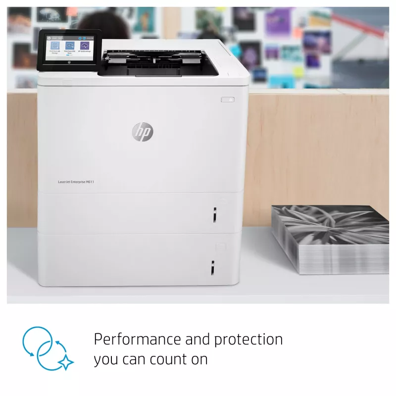 HP LaserJet Enterprise M611dn, laser, 1200 x 1200 DPI, A4, 61 ppm, impressão frente e verso, com capacidade de rede