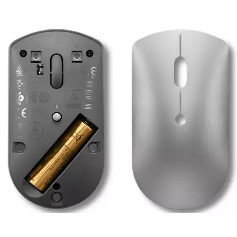 Rato ótico Bluetooth Lenovo 600 — 2400 dpi, Bluetooth 5.0 Dual-Host, 3 botões, roda de deslocamento esférica, cinzento ferro