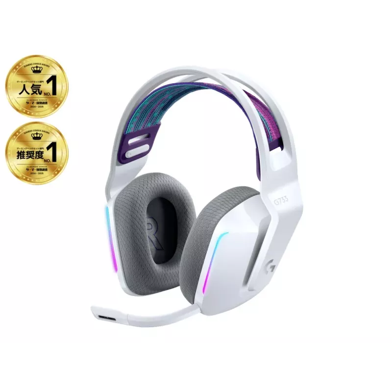 Headset gaming RGB sem fios LOGITECH G733 Lightspeed branco