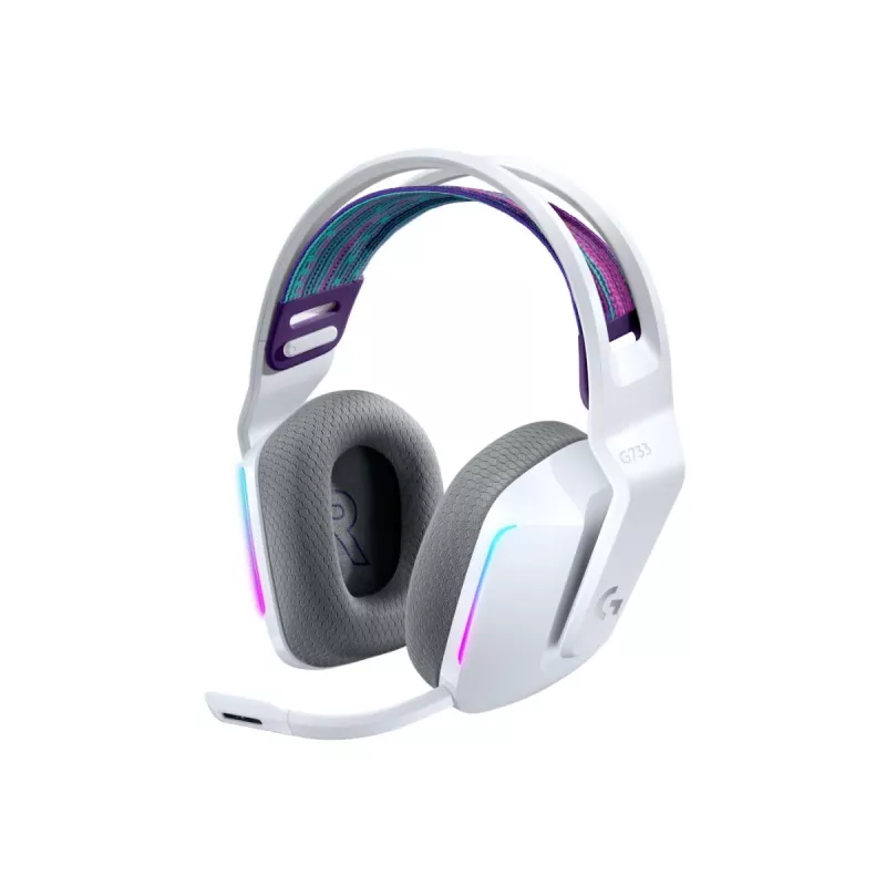 Headset gaming RGB sem fios LOGITECH G733 Lightspeed branco