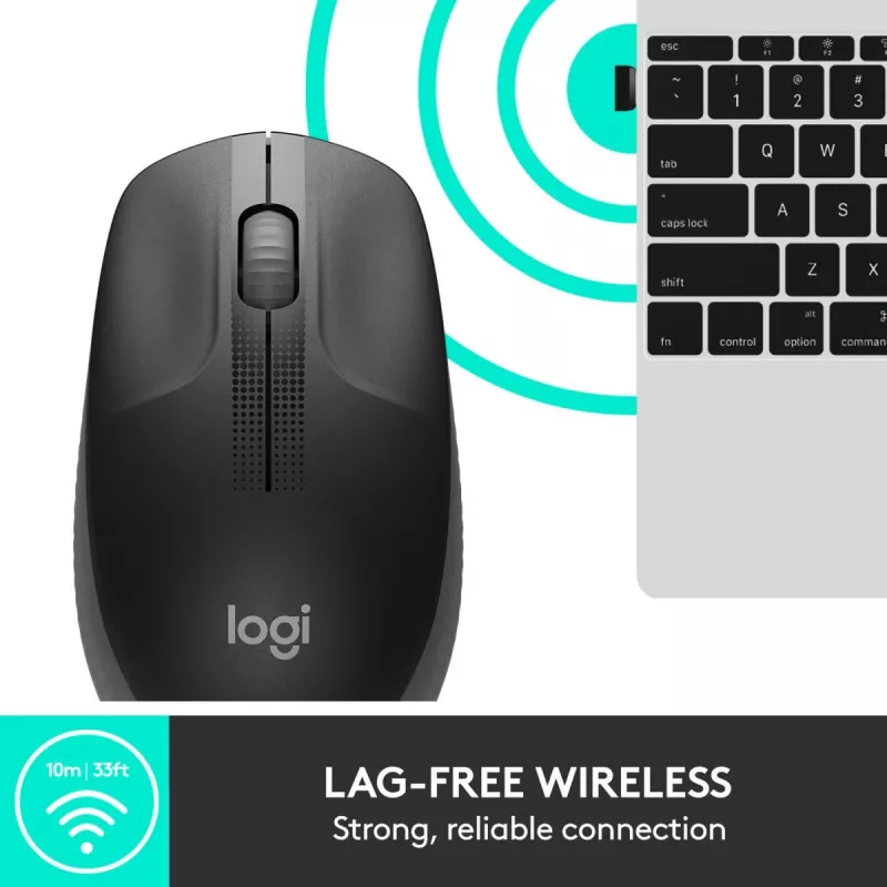 Rato sem fios LOGITECH M190 Full-Size Charcoal