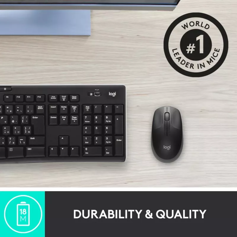 Rato sem fios LOGITECH M190 Full-Size Charcoal