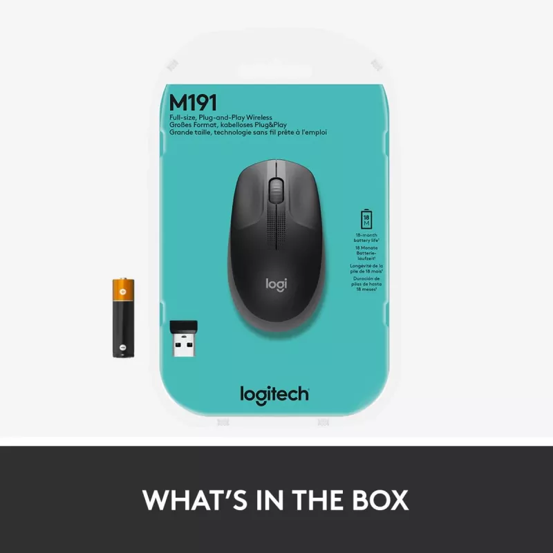 Rato sem fios LOGITECH M190 Full-Size Charcoal