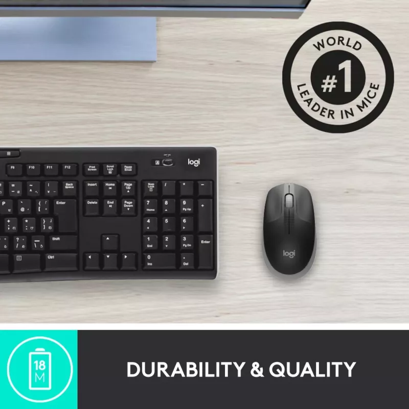 Rato sem fios LOGITECH M190 Full-Size cinzento meia-noite