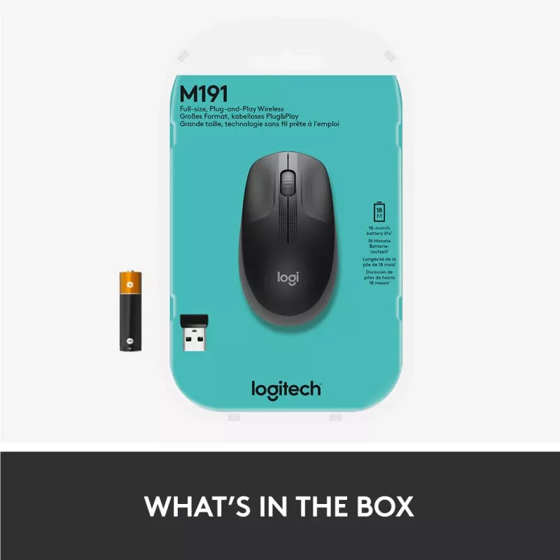 Rato sem fios LOGITECH M190 Full-Size cinzento meia-noite