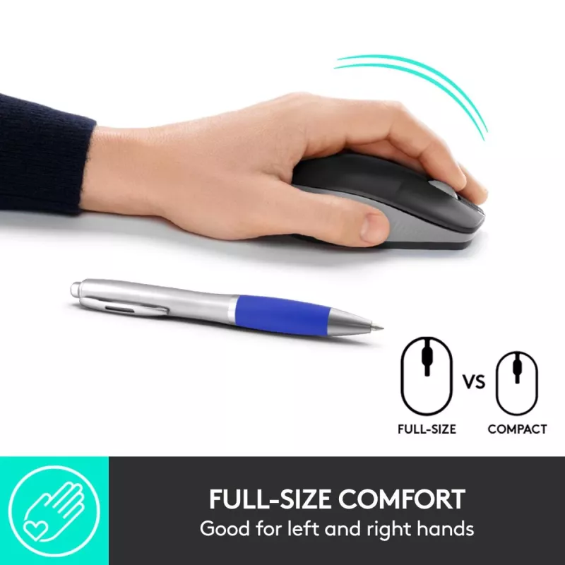 Rato sem fios LOGITECH M190 Full-Size cinzento meia-noite