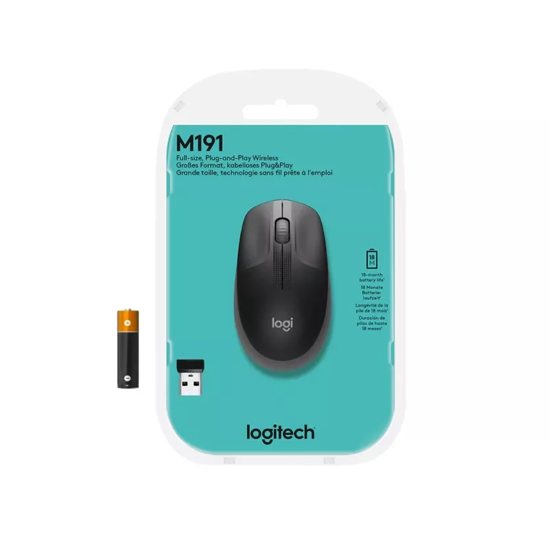 Rato sem fios LOGITECH M190 Full-Size cinzento meia-noite