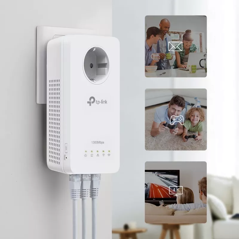 Adaptador de rede PowerLine TP-Link TL-WPA8631P KIT 300 Mbit/s Ethernet LAN Wi-Fi branco 2 unid.