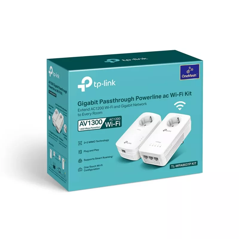 Adaptador de rede PowerLine TP-Link TL-WPA8631P KIT 300 Mbit/s Ethernet LAN Wi-Fi branco 2 unid.