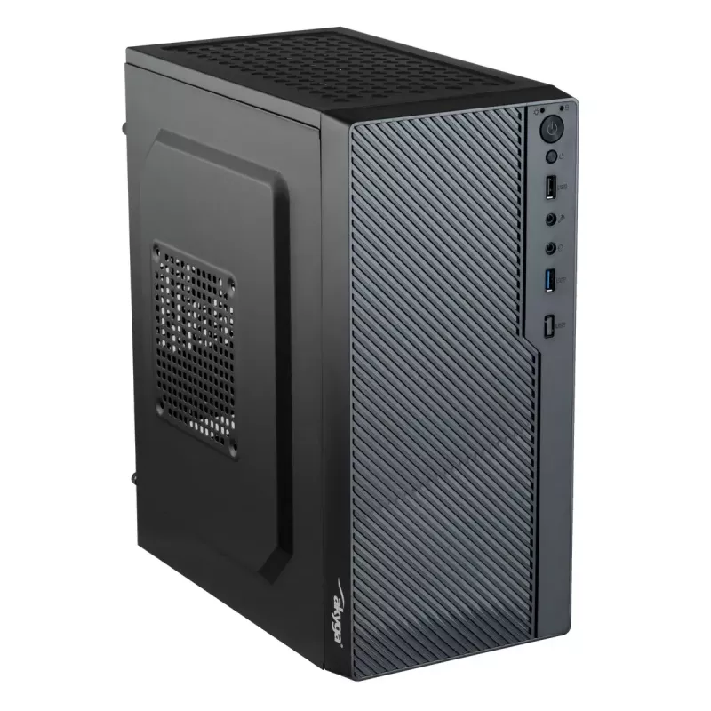 Caixa de PC Micro-ATX Akyga AK36BK, Micro ATX / Flex ATX / Mini ITX, USB 3.0 + USB 2.0, sem fonte de alimentação, preto