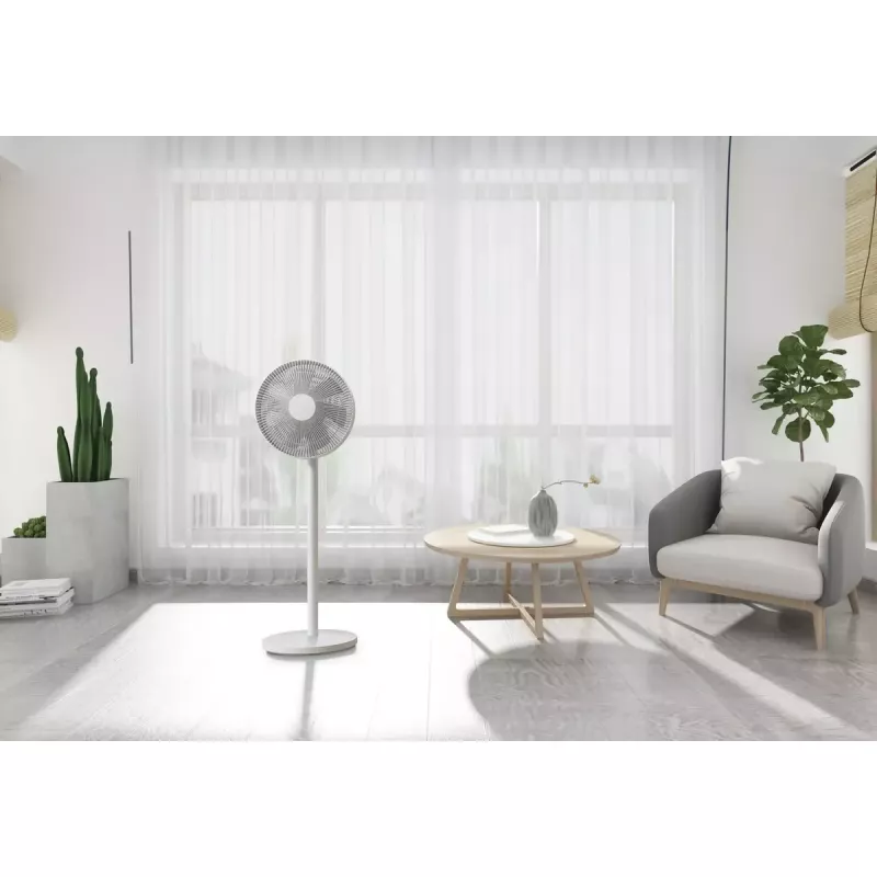 Xiaomi Mi Smart Standing Fan 2 Lite PYV4007GL ventoinha de pé, 38 W, 7 pás, 3 velocidades, oscilação de 90°, controlo por aplicação via Wi-Fi, altura ajustável 64,2–100 cm, branca
