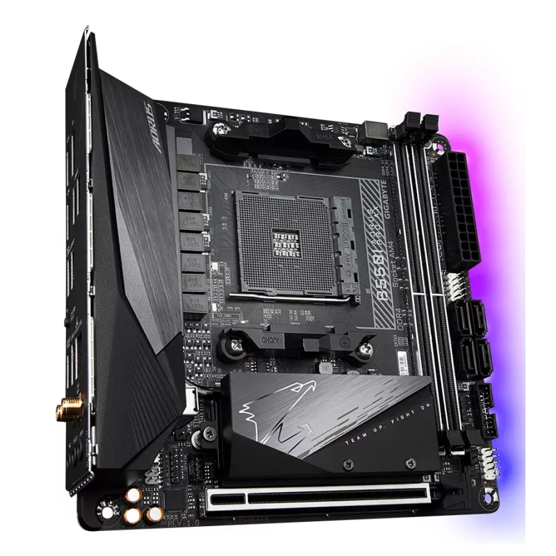 Placa-mãe GIGABYTE B550I AORUS PRO AX, B550, AM4, Mini-ITX